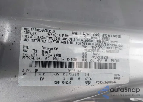 2014 Ford Focus Se from USA, damaged, VIN 1FADP3F26EL457169